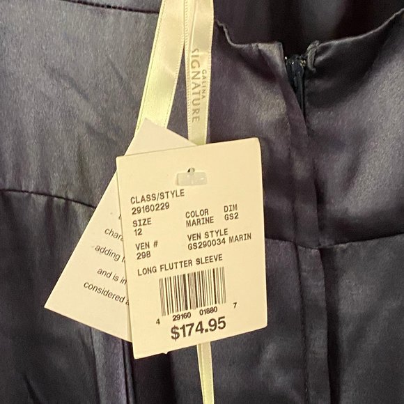 NWT! GALINA SIGNATURE Long Flutter Sleeve A-Line Bridesmaid Dress DAVID'S BRIDAL - Picture 10 of 13